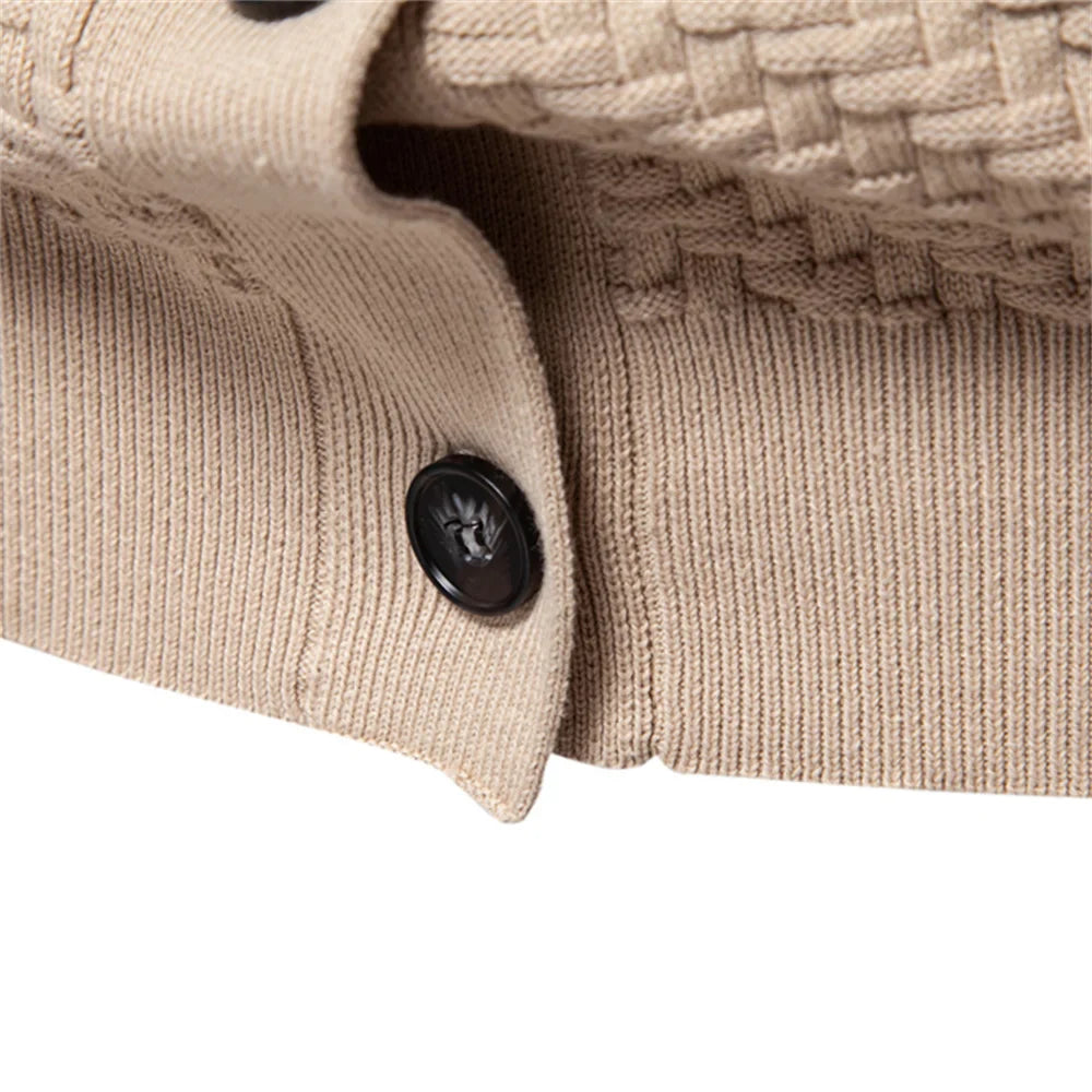 Varm herre cardigan med V-hals – komfortabel striktrøje i tidløst design