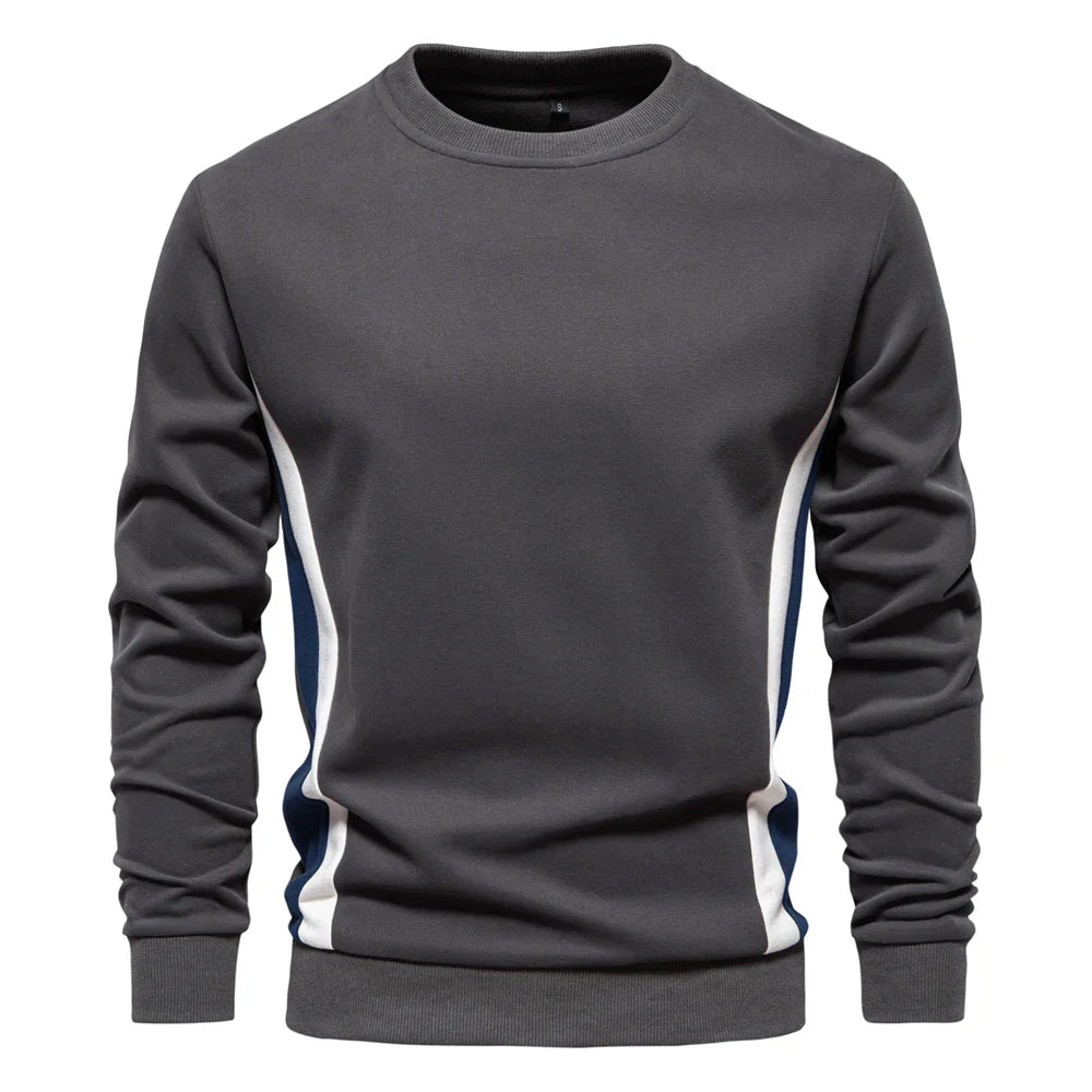 Herre – Elegant strikket sweater med rund hals