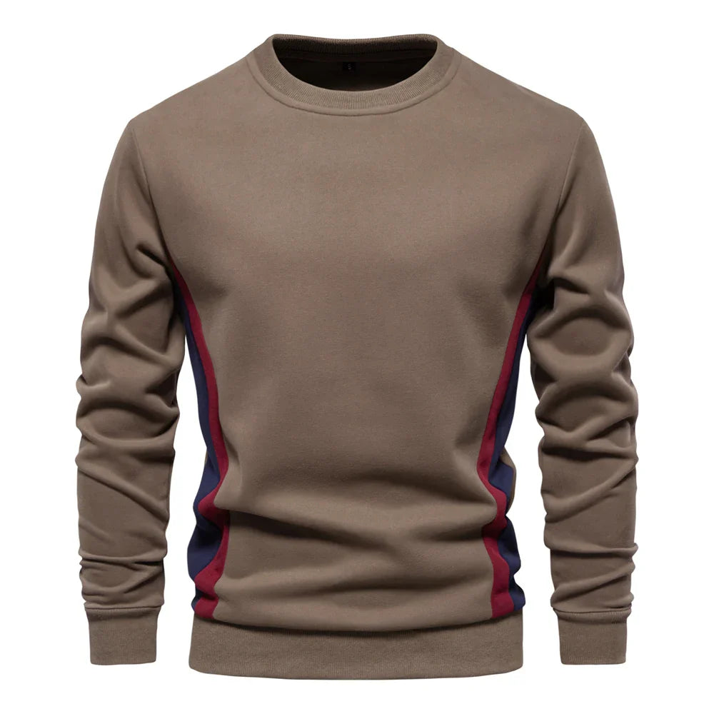 Herre – Elegant strikket sweater med rund hals