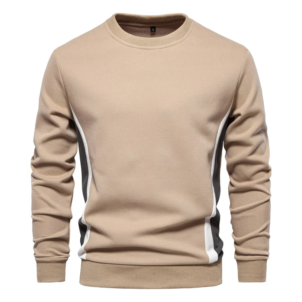 Herre – Elegant strikket sweater med rund hals