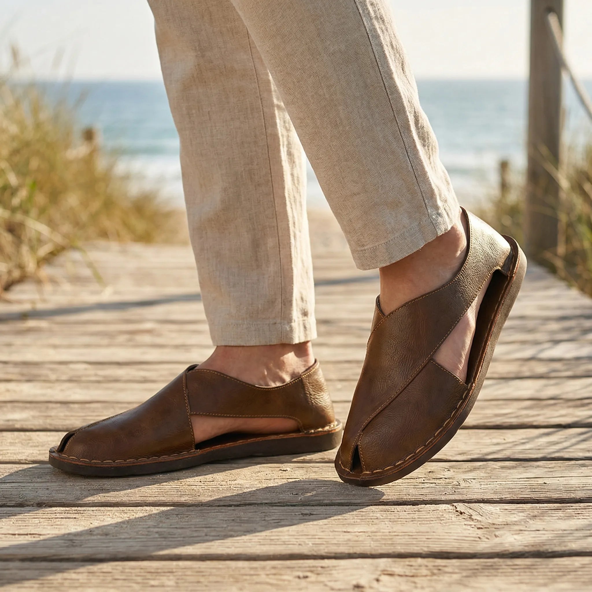 Sandales pour homme | Sandales confortables à enfiler, à talon ouvert