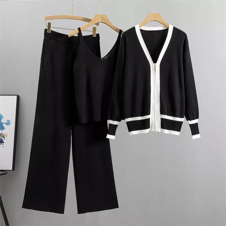 Dame loungewear sæt i blødt stof – 3-delt komfortabelt hjemmesæt