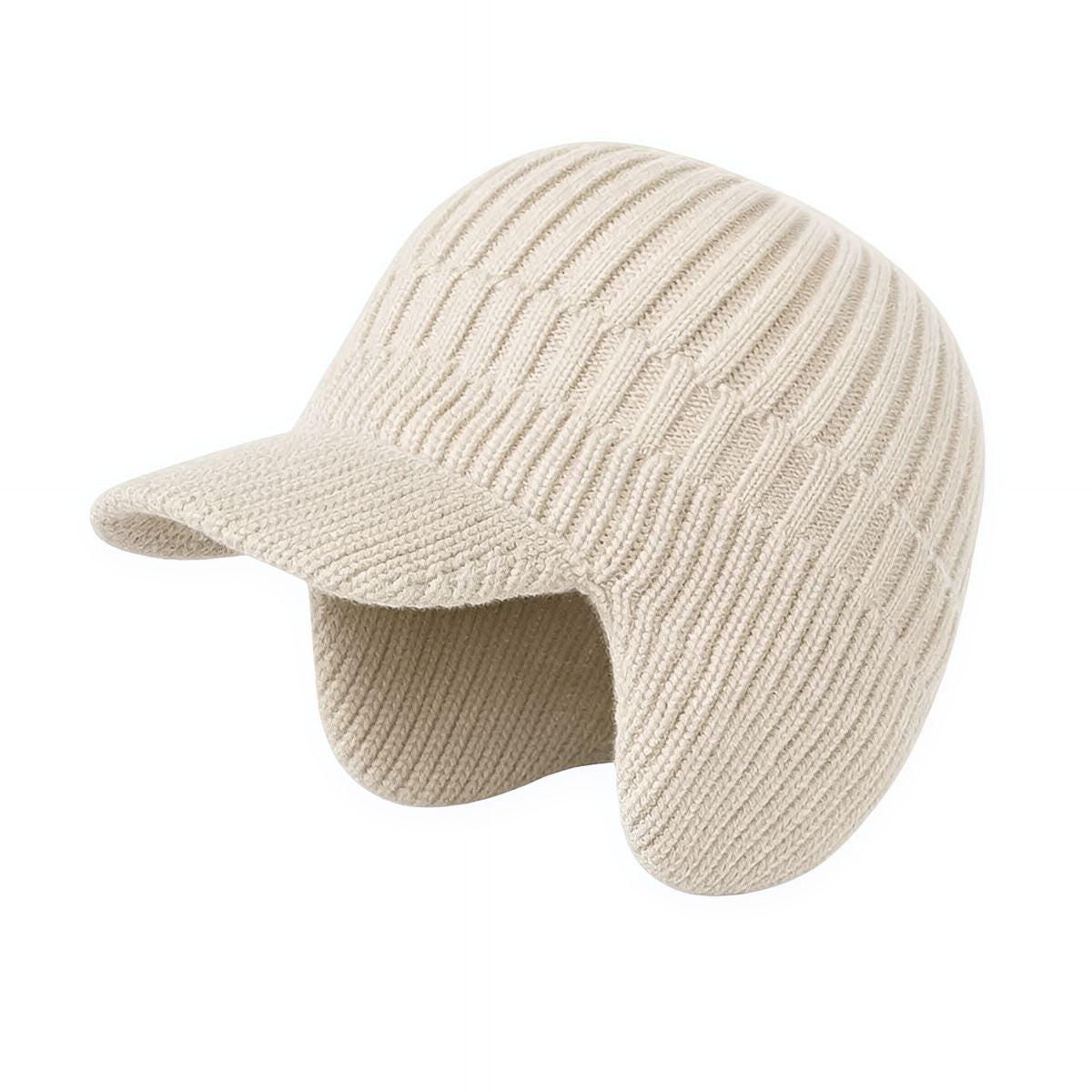 Skandinavisk unisex vinterhue med skygge og ørebeskyttelse – én størrelse