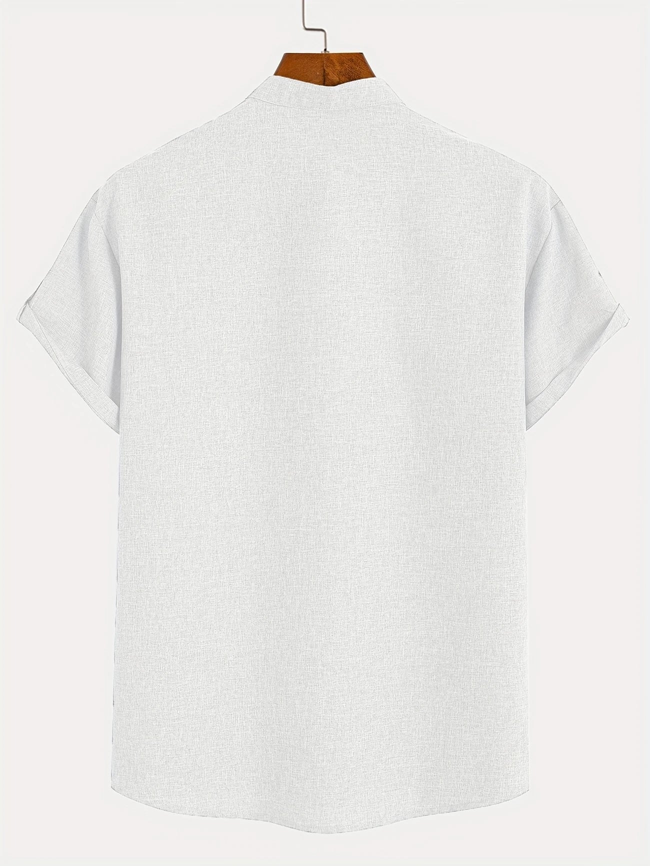 Skjorte herre | Henley shirt med korte ærmer og knapper
