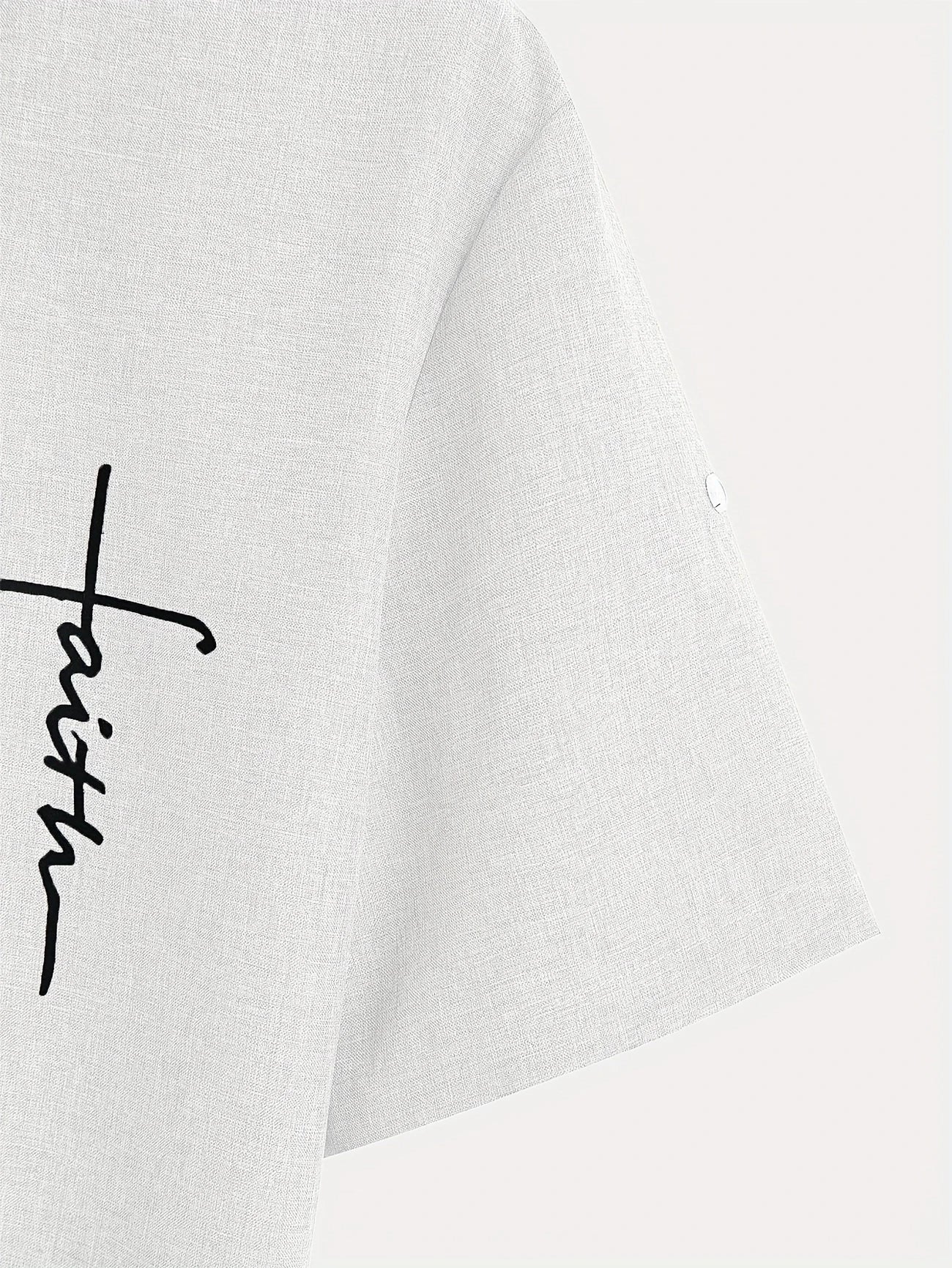 Skjorte herre | Henley shirt med korte ærmer og knapper