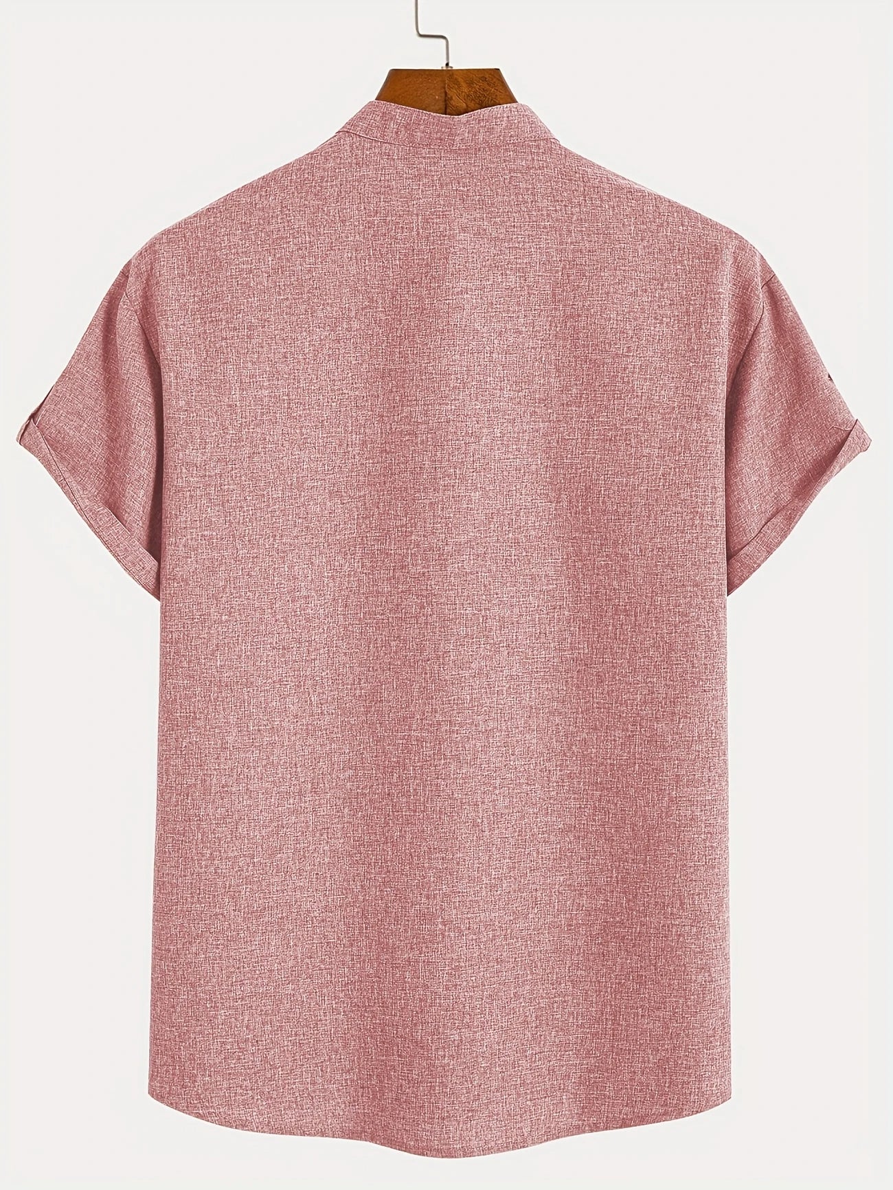 Skjorte herre | Henley shirt med korte ærmer og knapper