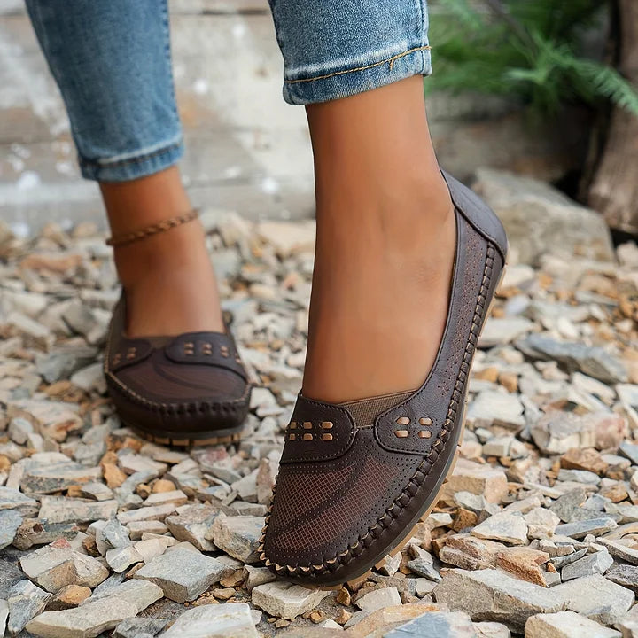Slip-on sko dame | Komfort sko med perforering