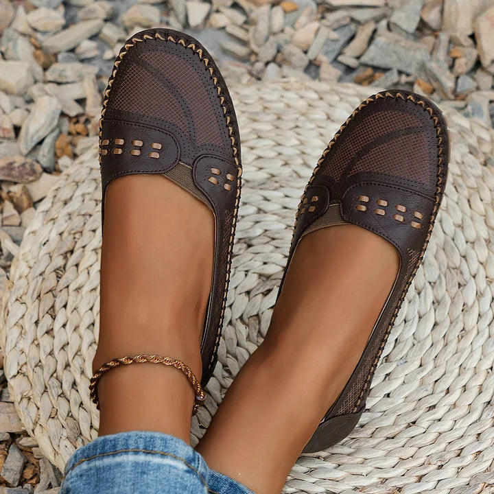 Slip-on sko dame | Komfort sko med perforering