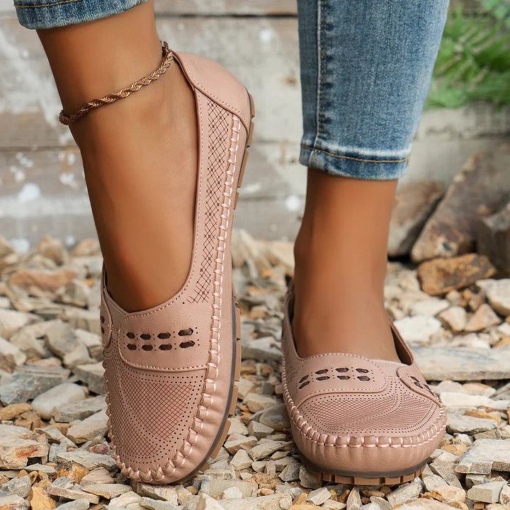 Slip-on sko dame | Komfort sko med perforering