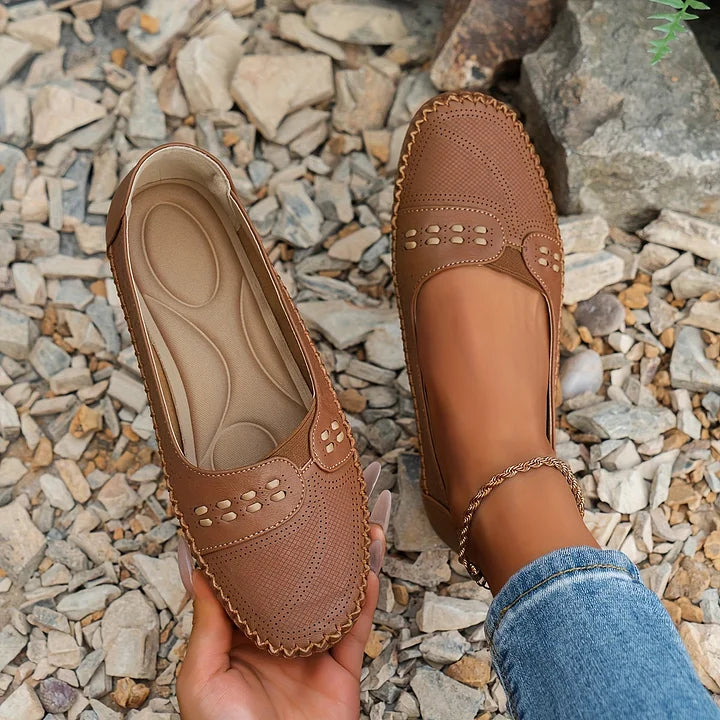 Slip-on sko dame | Komfort sko med perforering