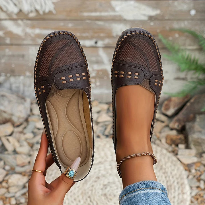 Slip-on sko dame | Komfort sko med perforering