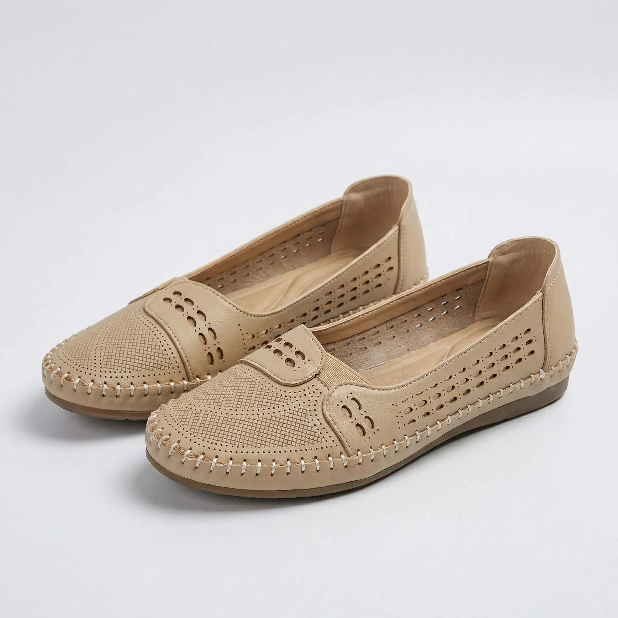 Slip-on sko dame | Komfort sko med perforering