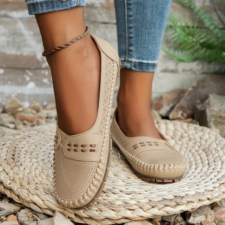 Slip-on sko dame | Komfort sko med perforering