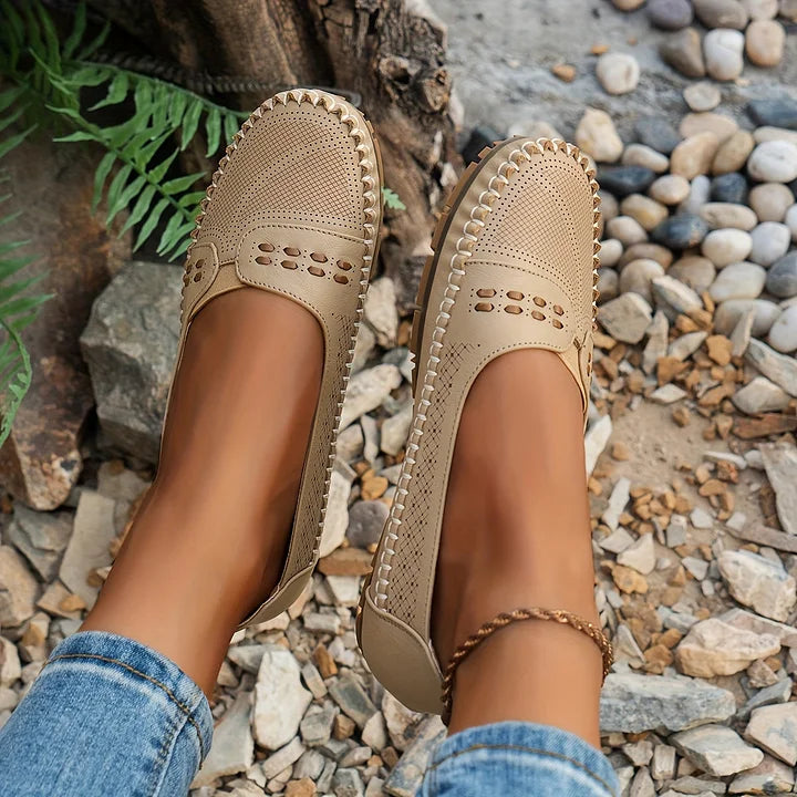 Slip-on sko dame | Komfort sko med perforering