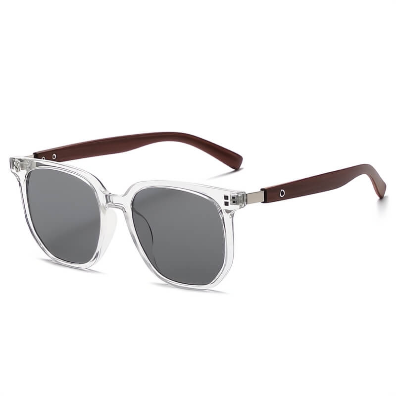 Lunettes de soleil pour homme | Monture ronde aspect bois