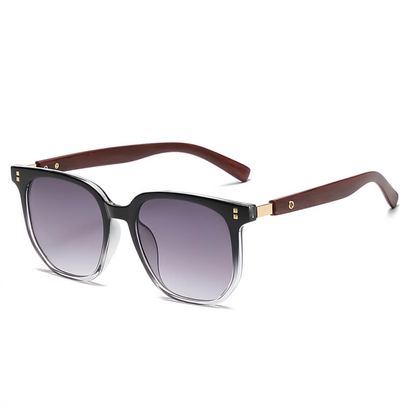 Lunettes de soleil pour homme | Monture ronde aspect bois