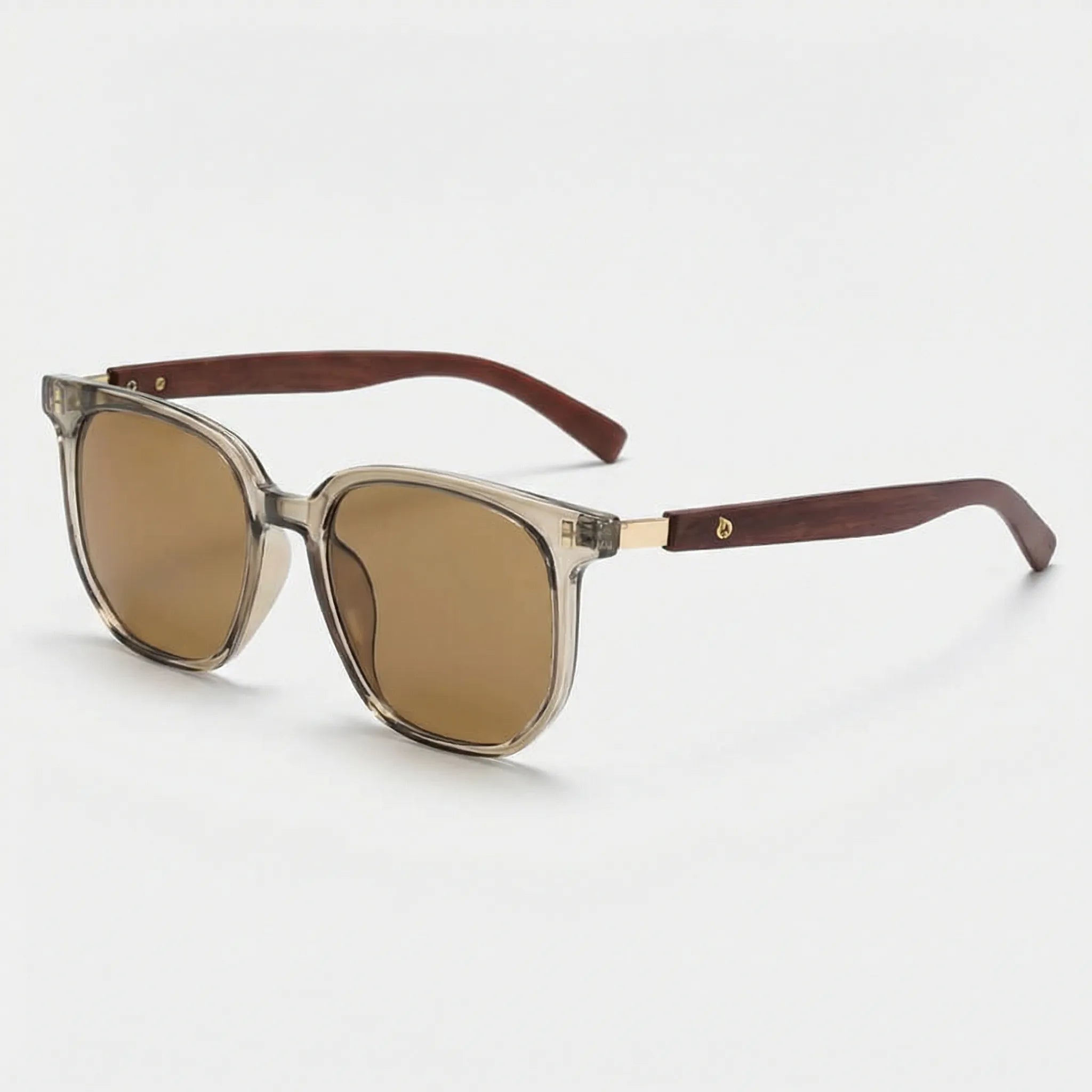 Lunettes de soleil pour homme | Monture ronde aspect bois