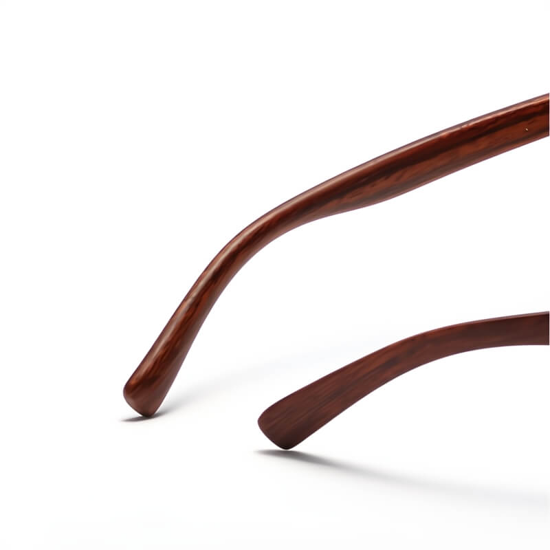 Lunettes de soleil pour homme | Monture ronde aspect bois