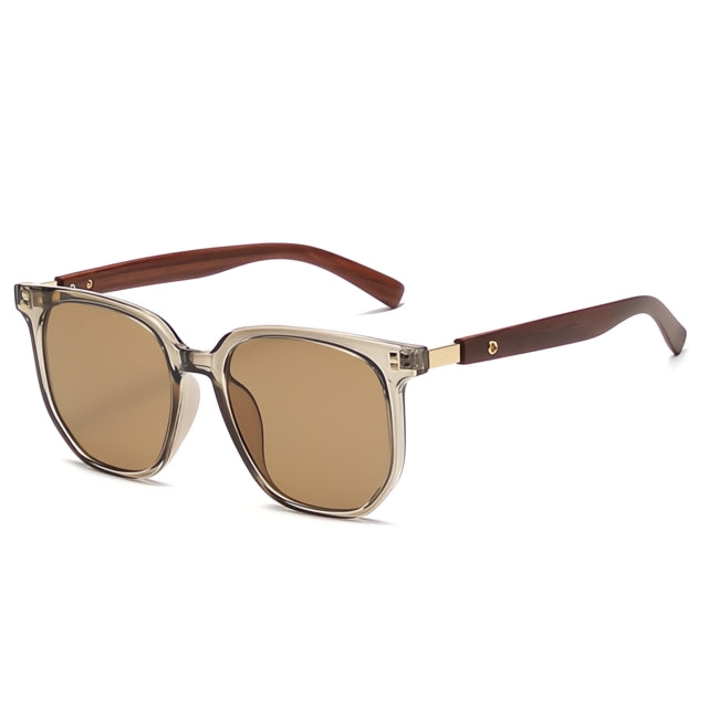Lunettes de soleil pour homme | Monture ronde aspect bois