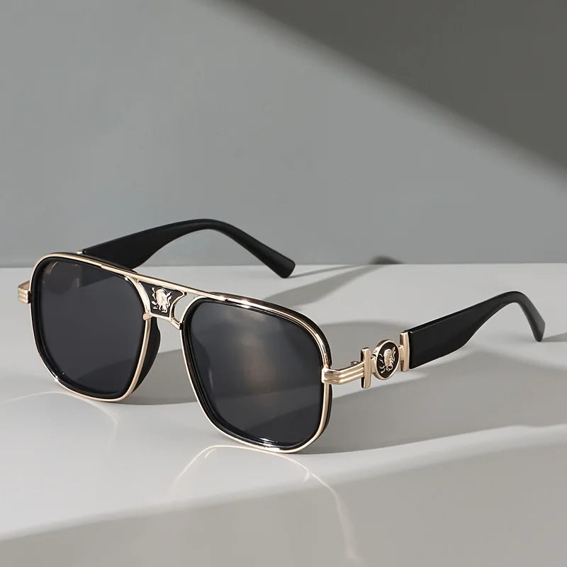 Lunettes de soleil pour femmes | Lunettes aviateur vertes à monture dorée