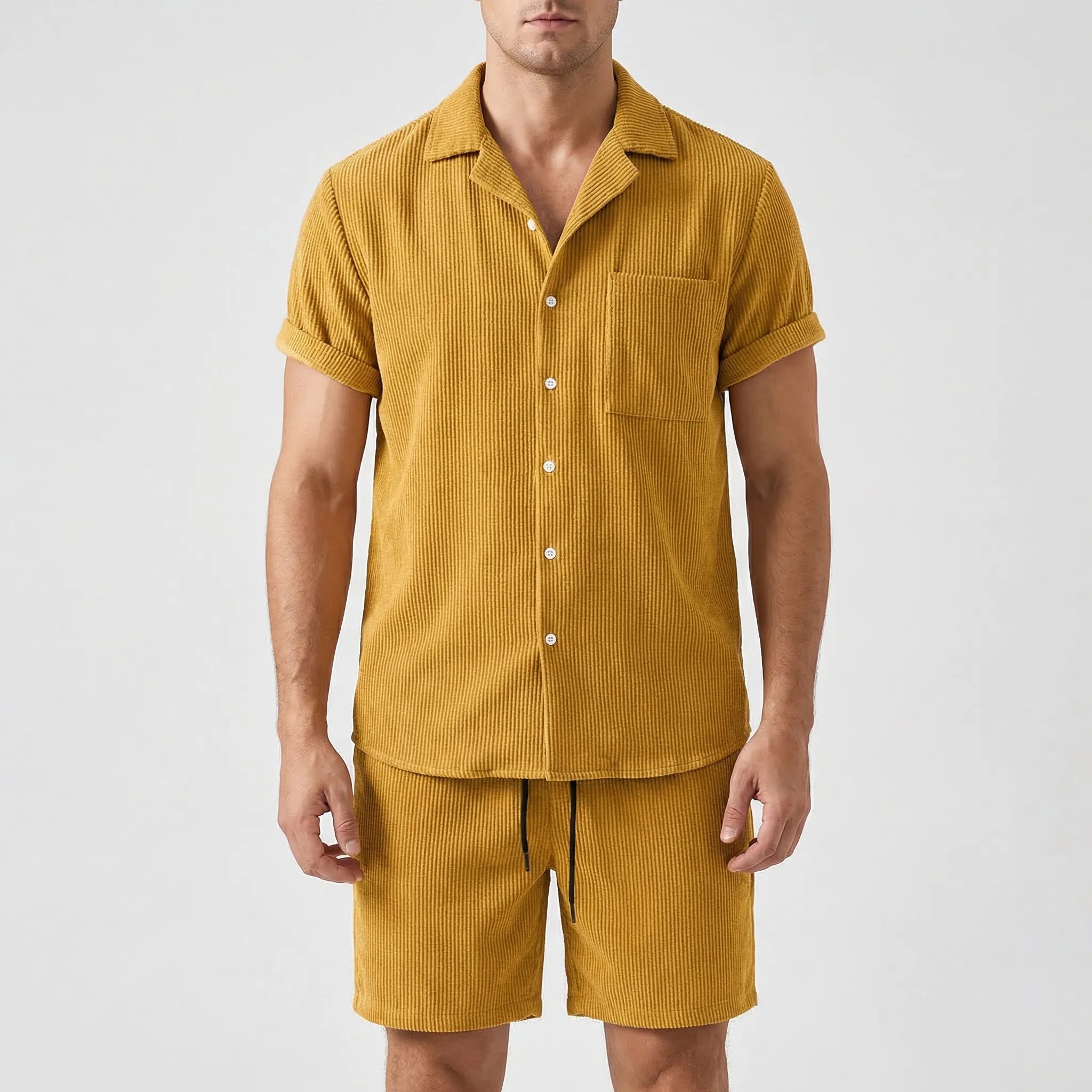 T-shirt herre | Sommersæt med kortærmet skjorte og shorts
