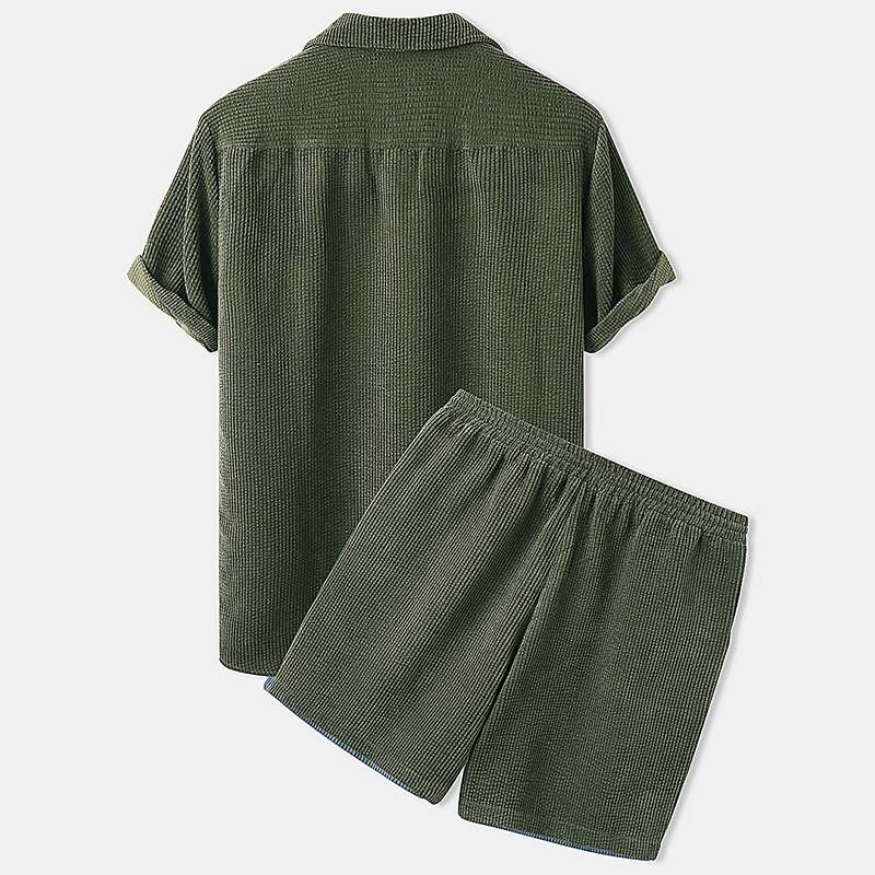 T-shirt herre | Sommersæt med kortærmet skjorte og shorts