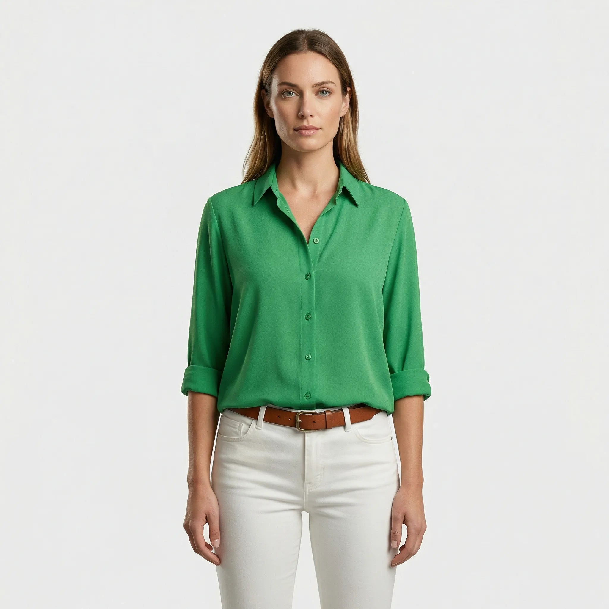 Blouse à col en V pour femme | Blouse élégante à boutons