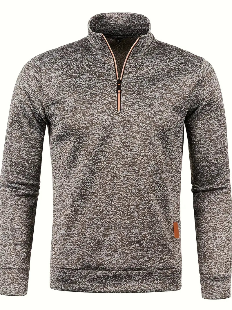 Herre trøje | Half zip sweater i varm strik