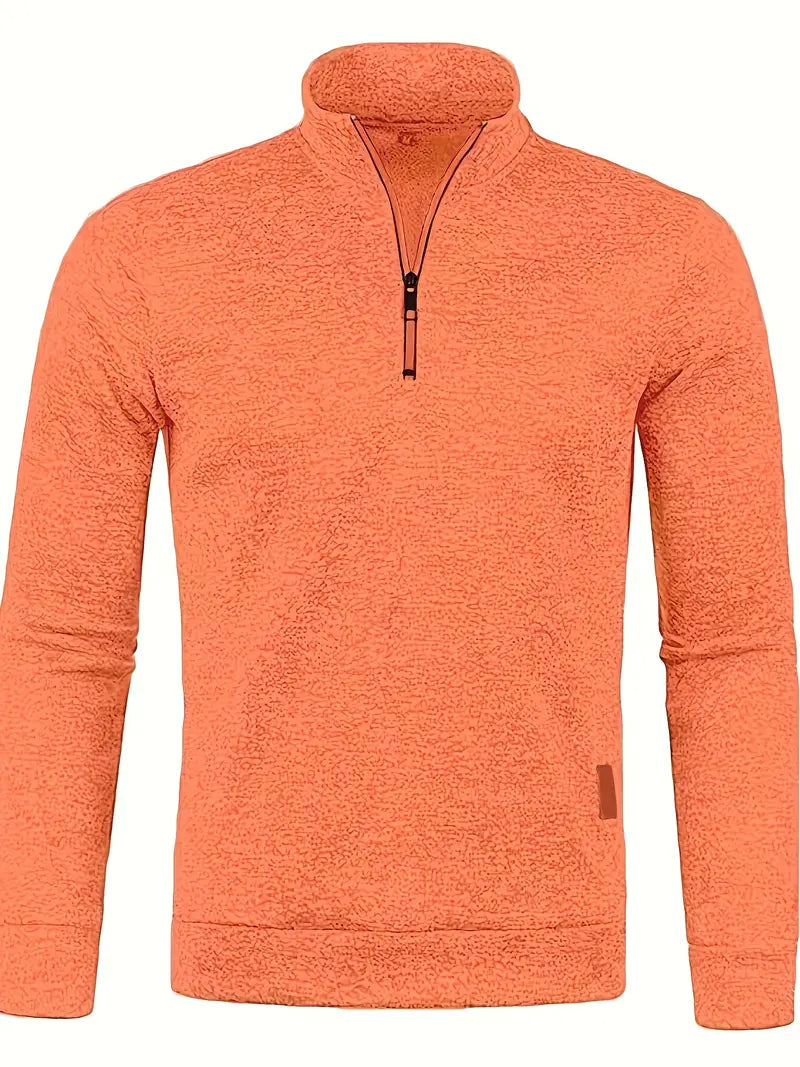 Herre trøje | Half zip sweater i varm strik