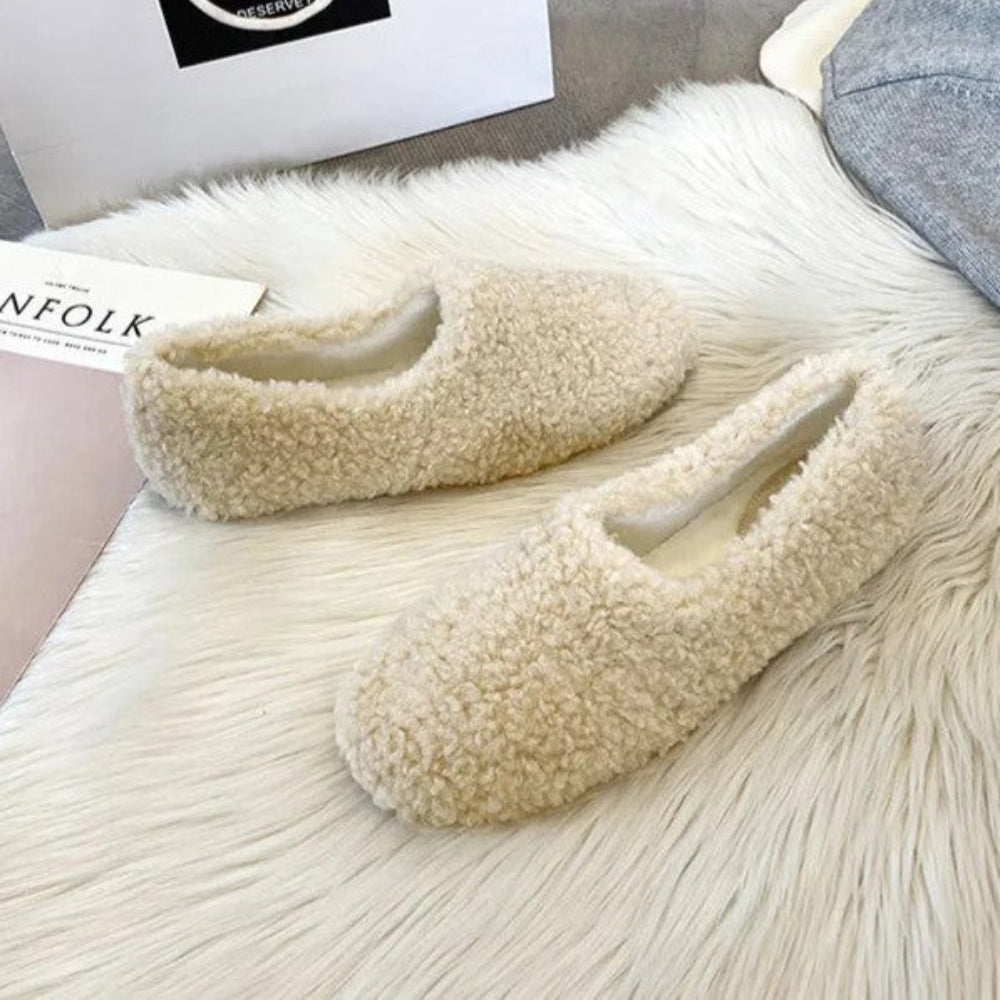Dame hjemmesko | Bløde ballerinaer i hyggeligt vinterdesign