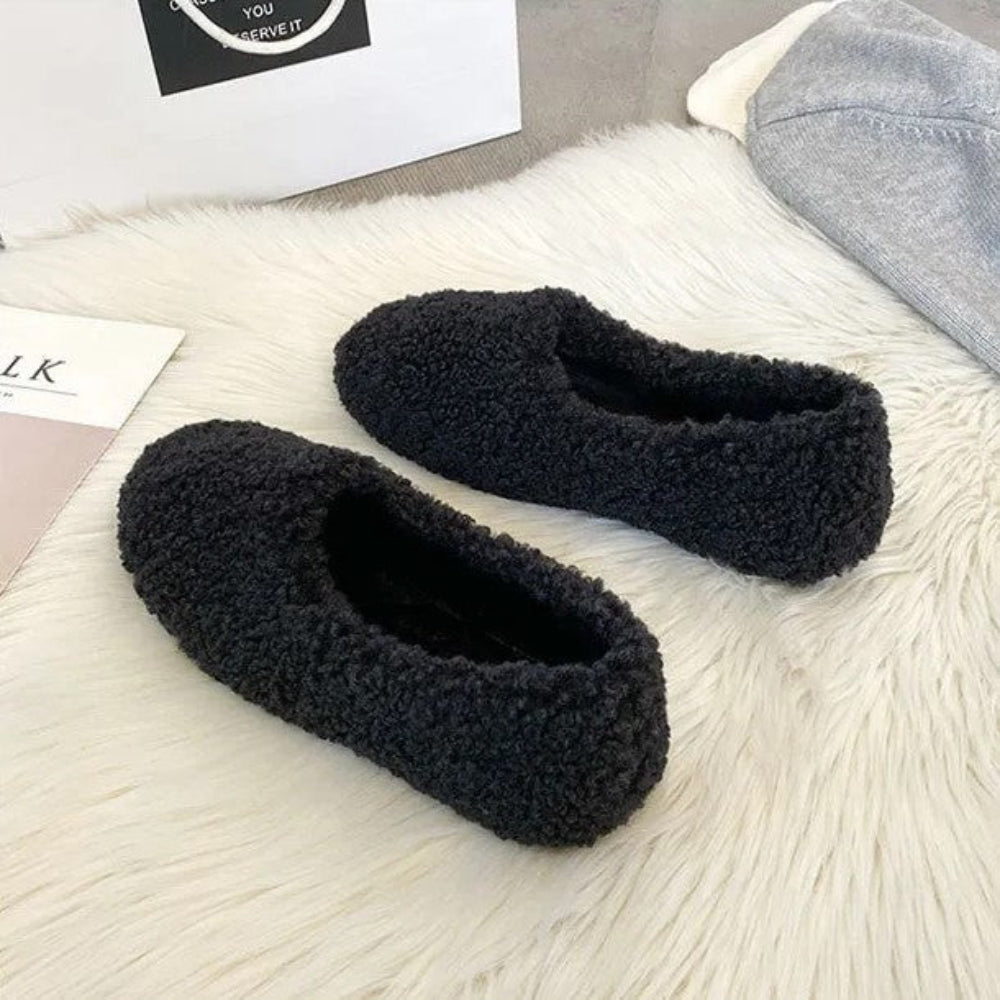 Dame hjemmesko | Bløde ballerinaer i hyggeligt vinterdesign