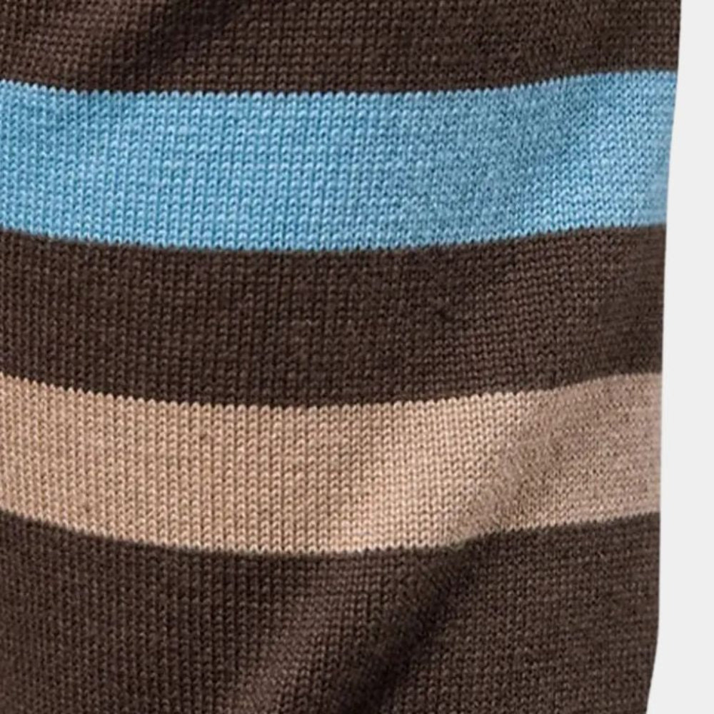 Strikket cardigan med lynlås og opretstående krave til mænd