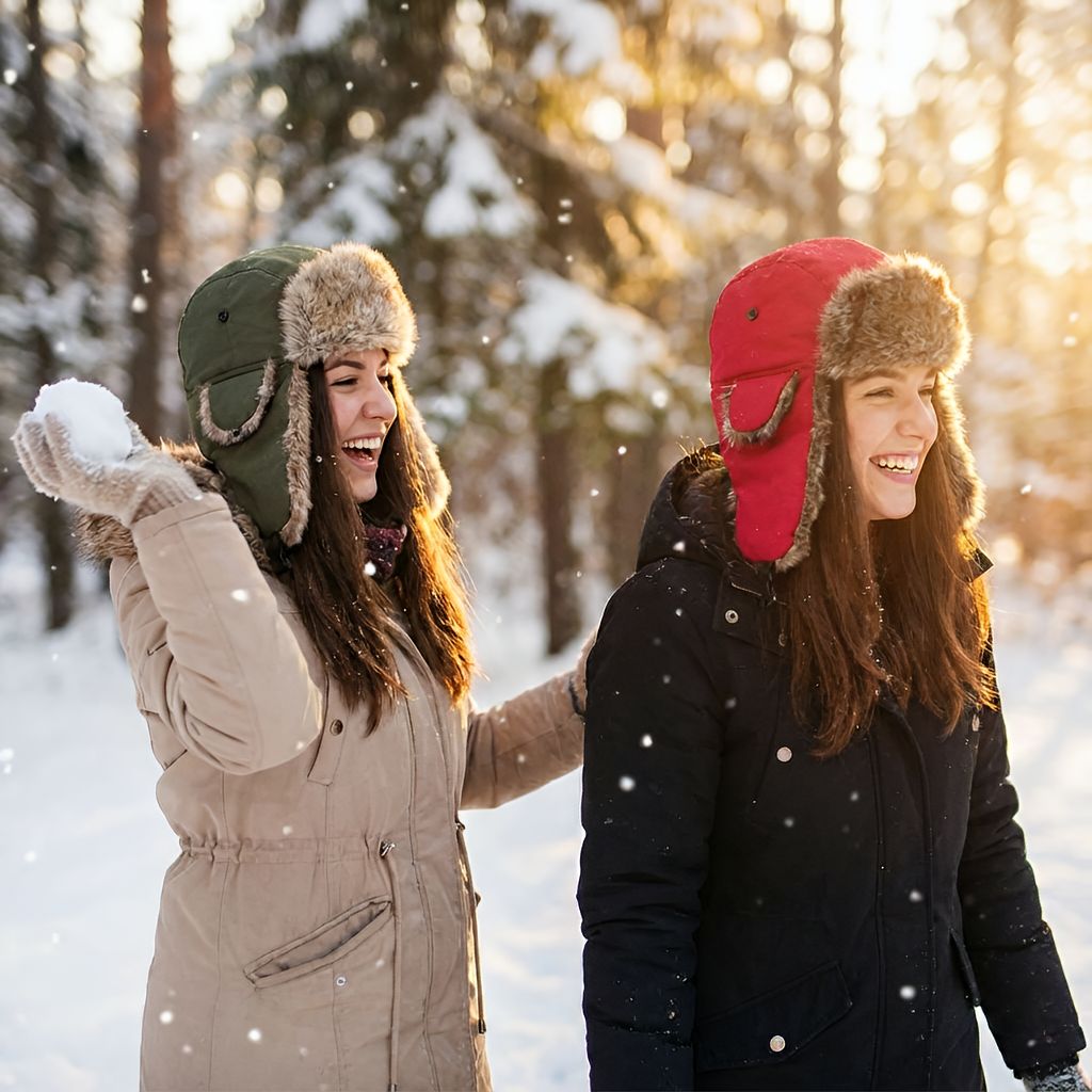 Vinter trapperhat | Varm model med faux pels og øreklapper