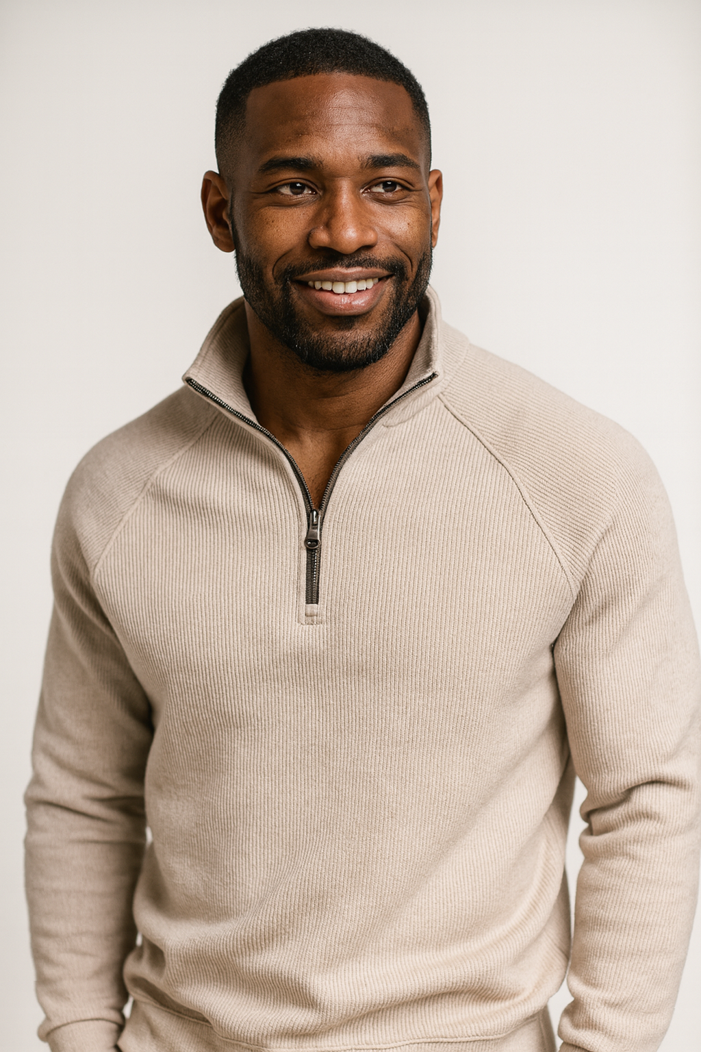 Klassisk fleece quarter zip trøje til hverdagskomfort