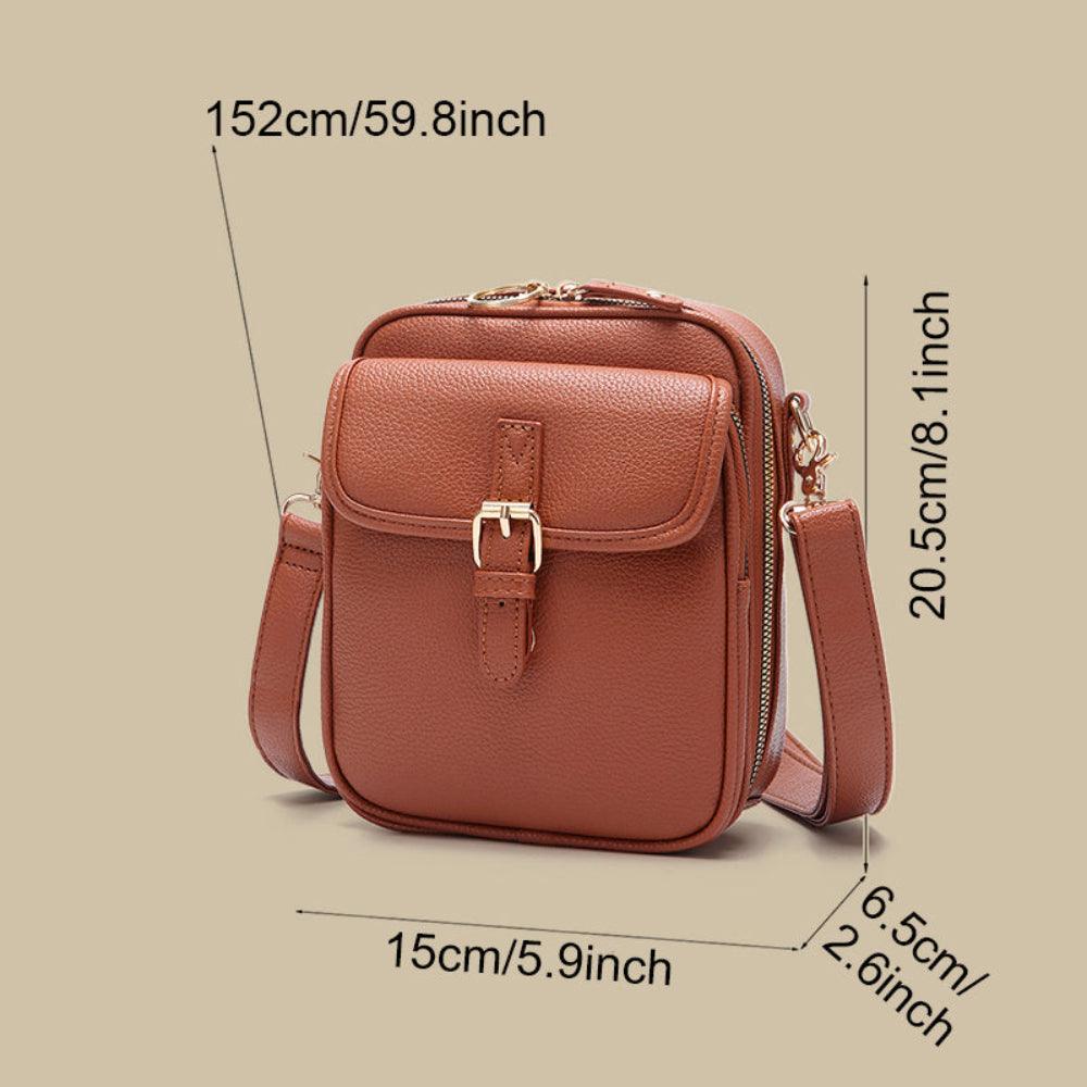 Dame taske | Lille skuldertaske med spænde og lynlås