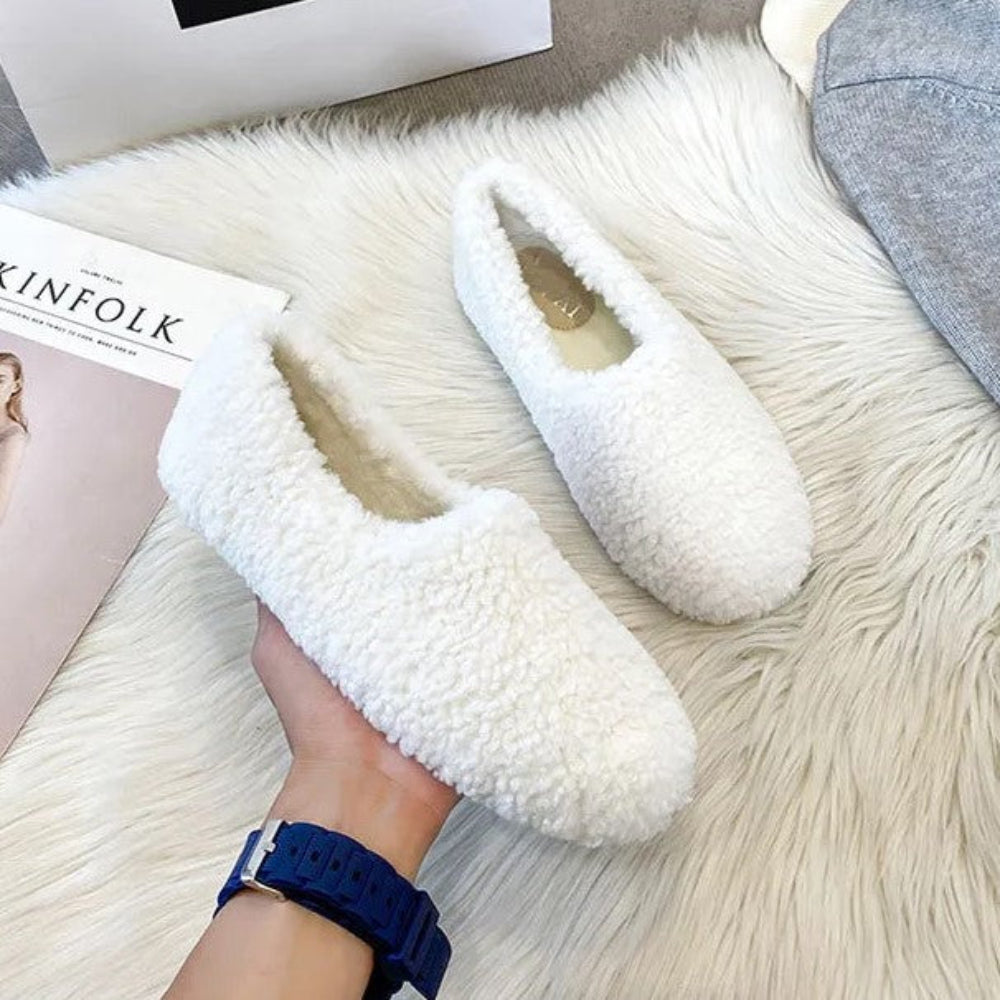 Dame hjemmesko | Bløde ballerinaer i hyggeligt vinterdesign