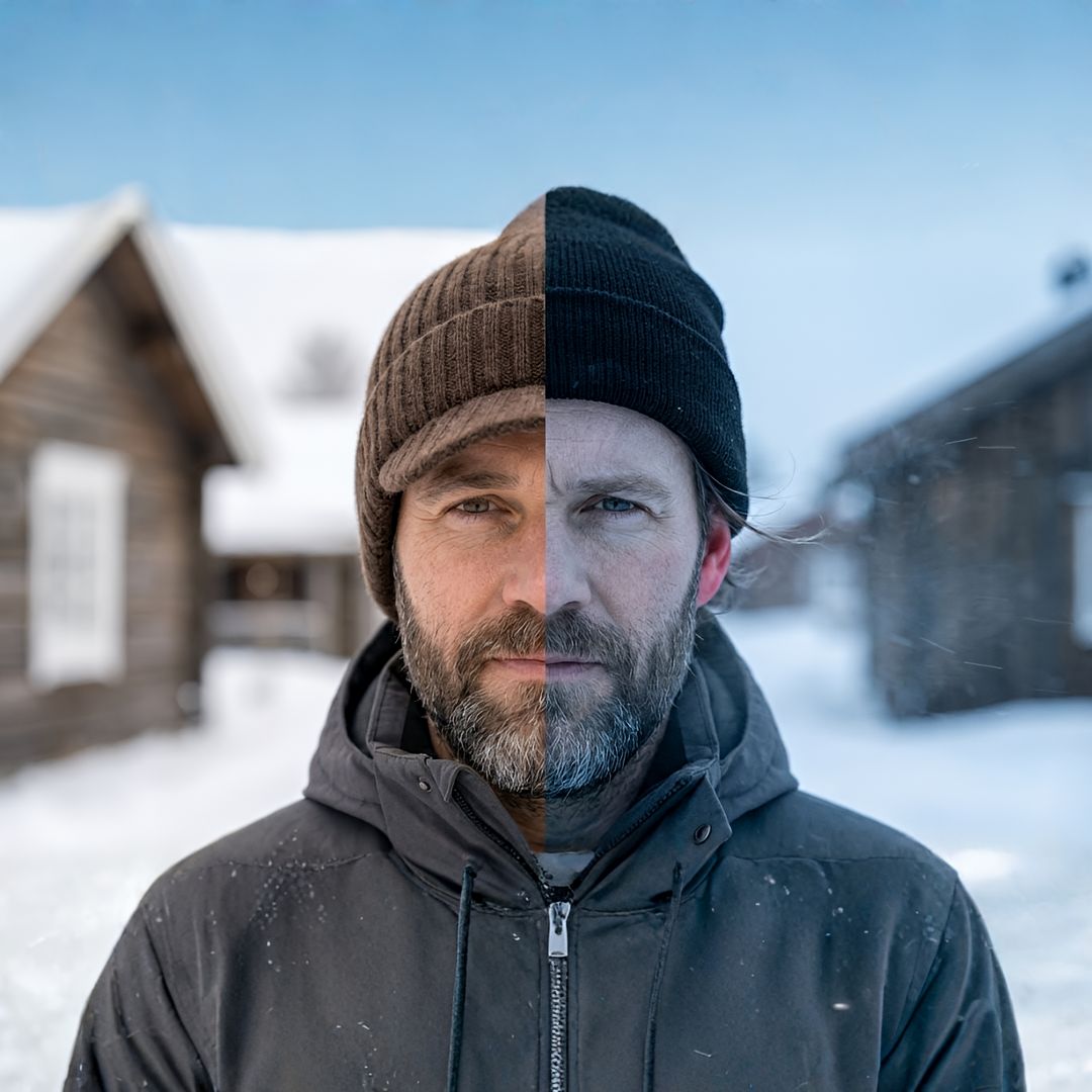 Skandinavisk unisex vinterhue med skygge og ørebeskyttelse – én størrelse