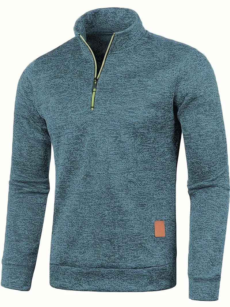 Herre trøje | Half zip sweater i varm strik