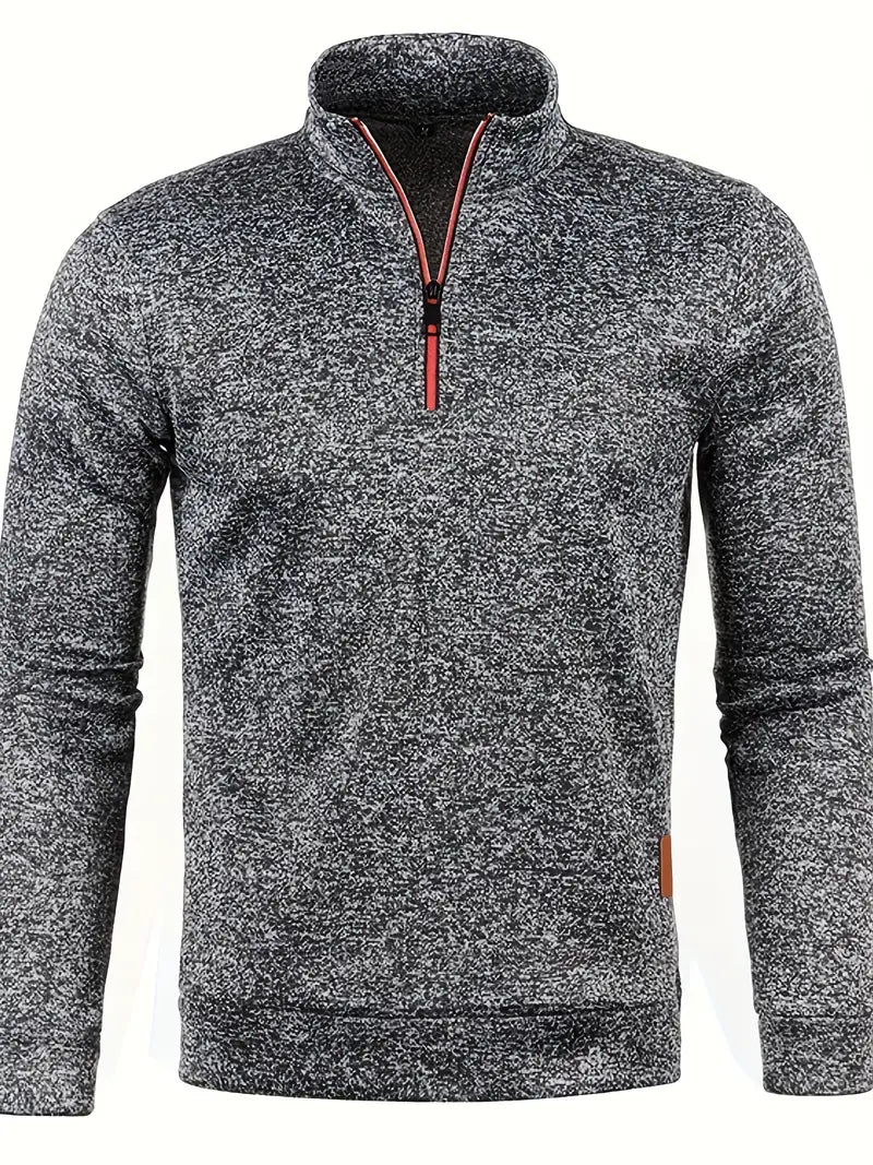 Herre trøje | Half zip sweater i varm strik