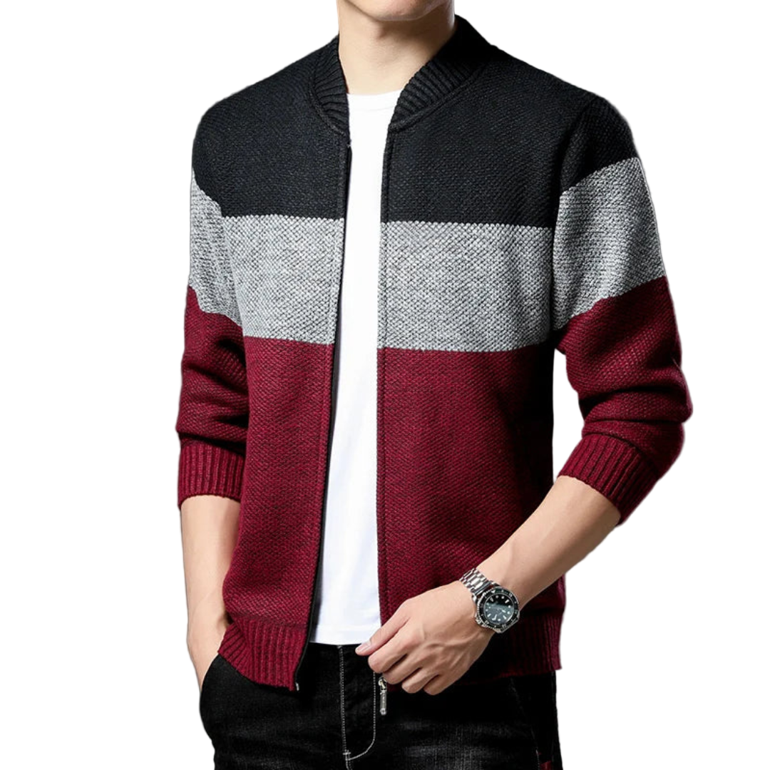 Herre cardigan | Strikket vest i klassisk stil