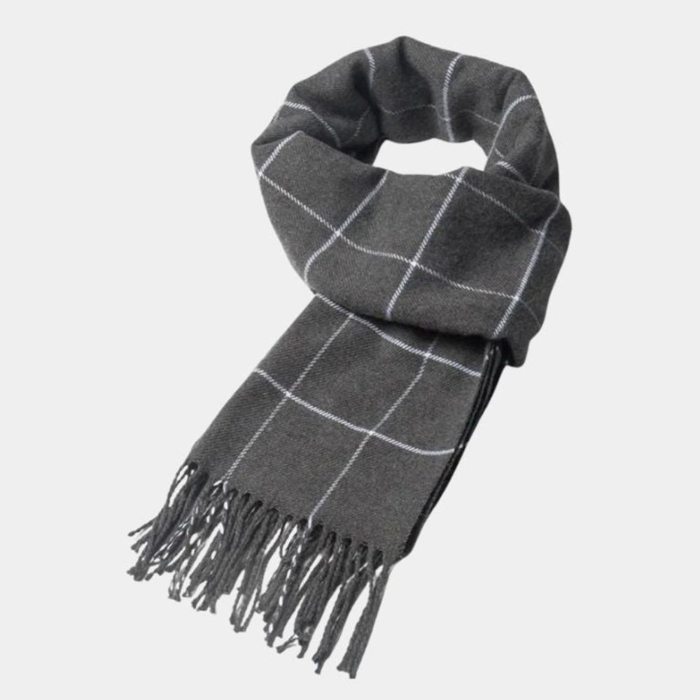 Elegant ternet halstørklæde – klassisk herretilbehør