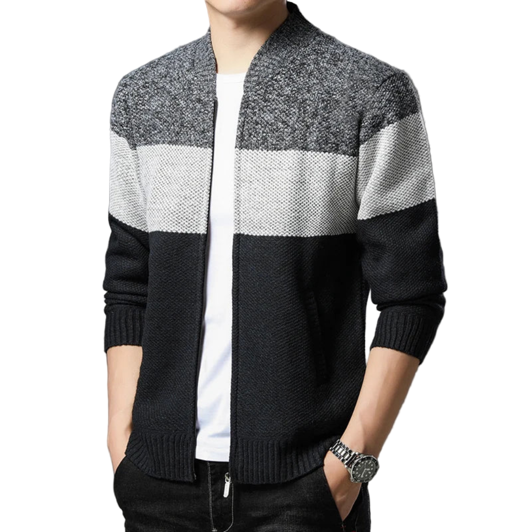 Herre cardigan | Strikket vest i klassisk stil