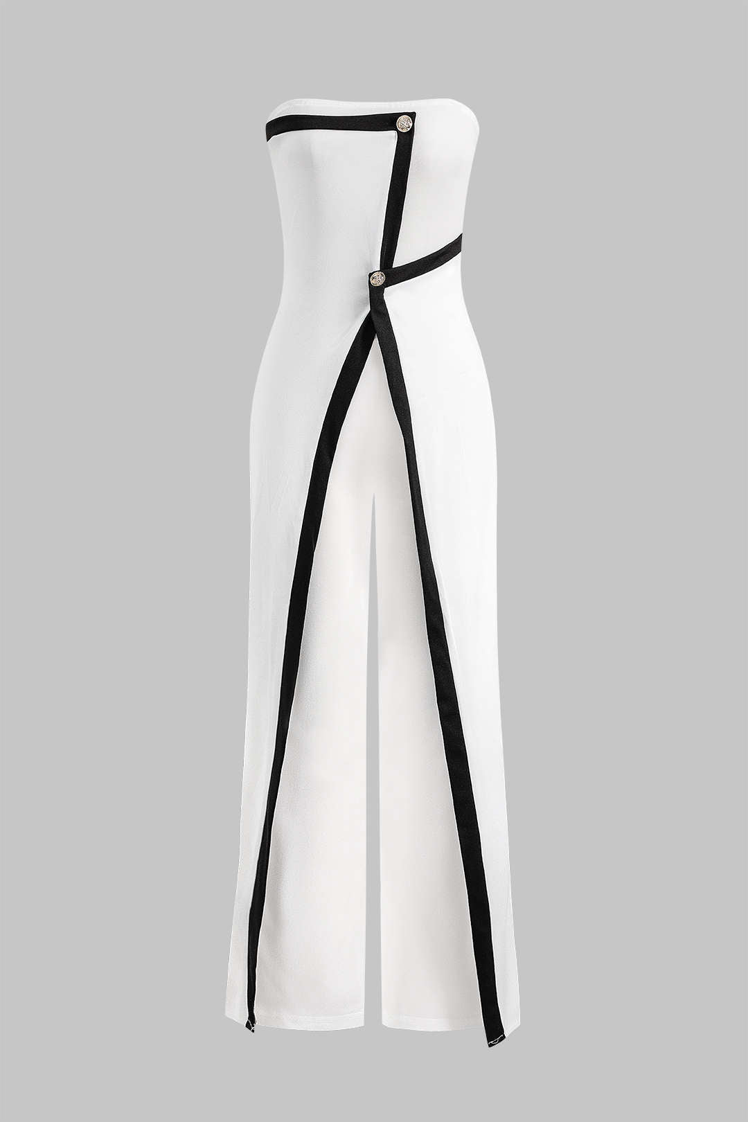 Elegant ærmeløs jumpsuit med høj talje og flatterende pasform