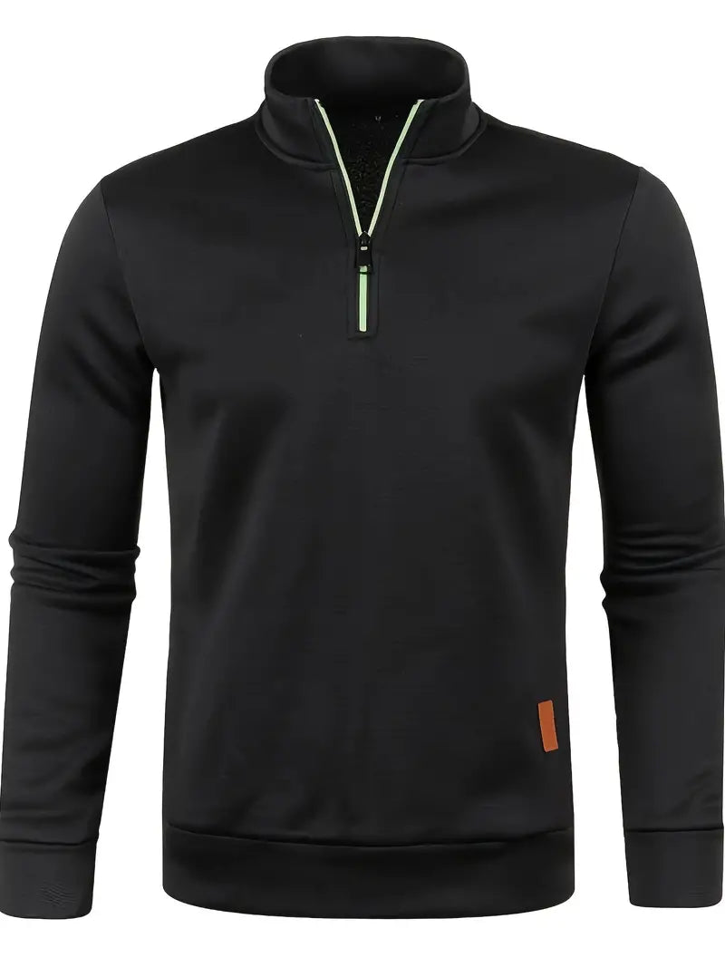 Herre trøje | Half zip sweater i varm strik