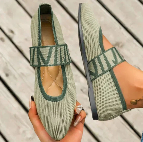 Ballerinaer dame | Spidse flade sko med rem