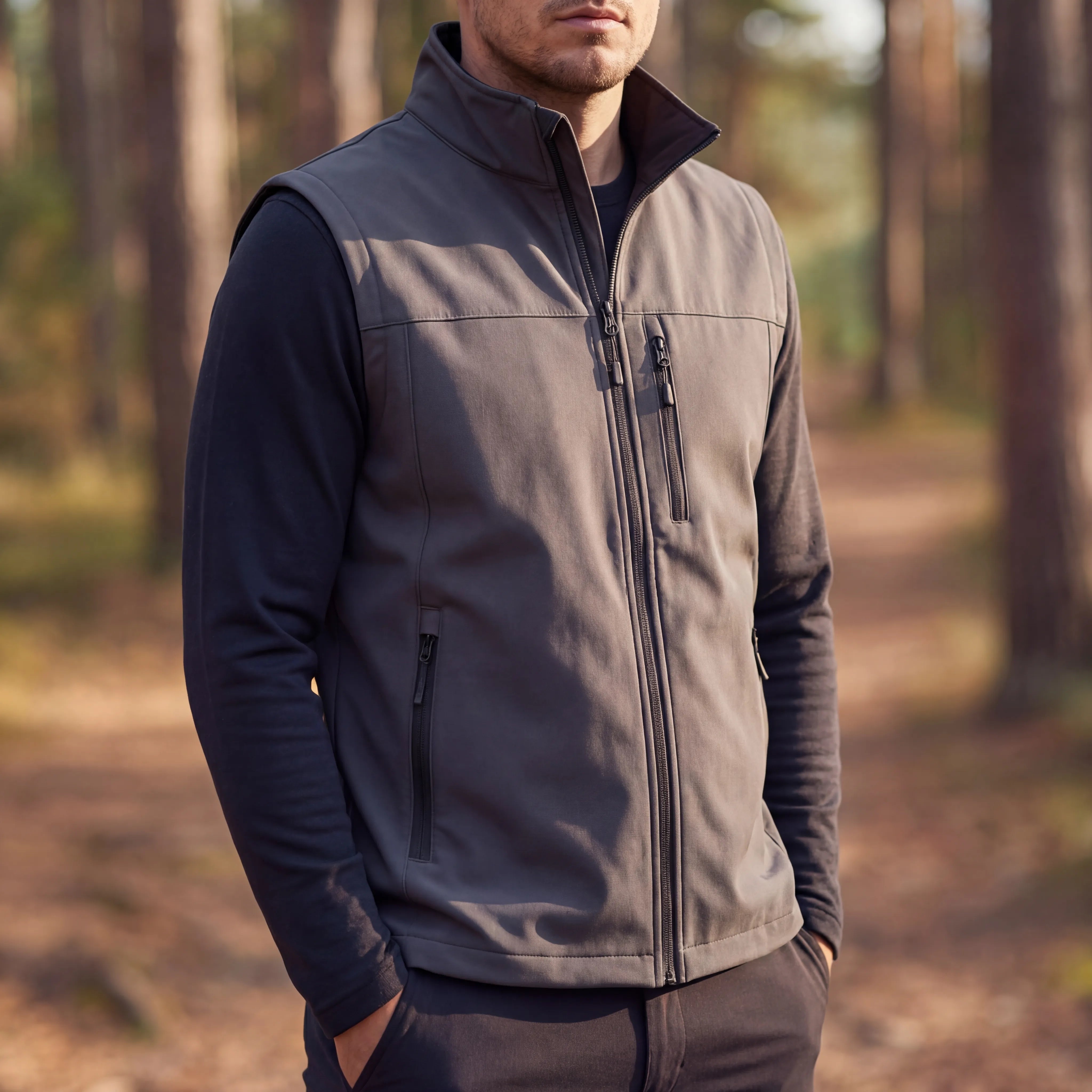 Gilet sans manches pour homme | Gilet d'extérieur léger et respirant