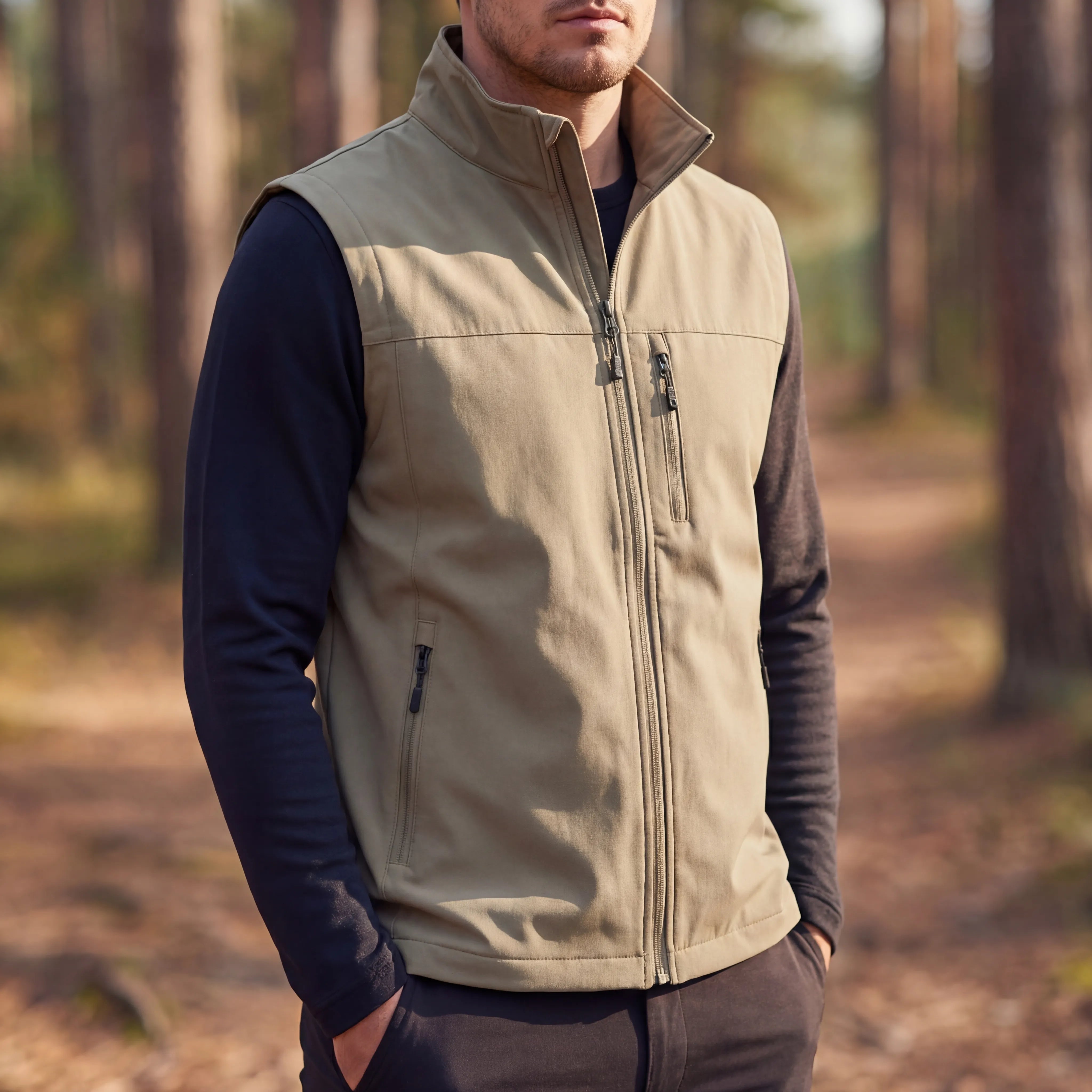 Gilet sans manches pour homme | Gilet d'extérieur léger et respirant