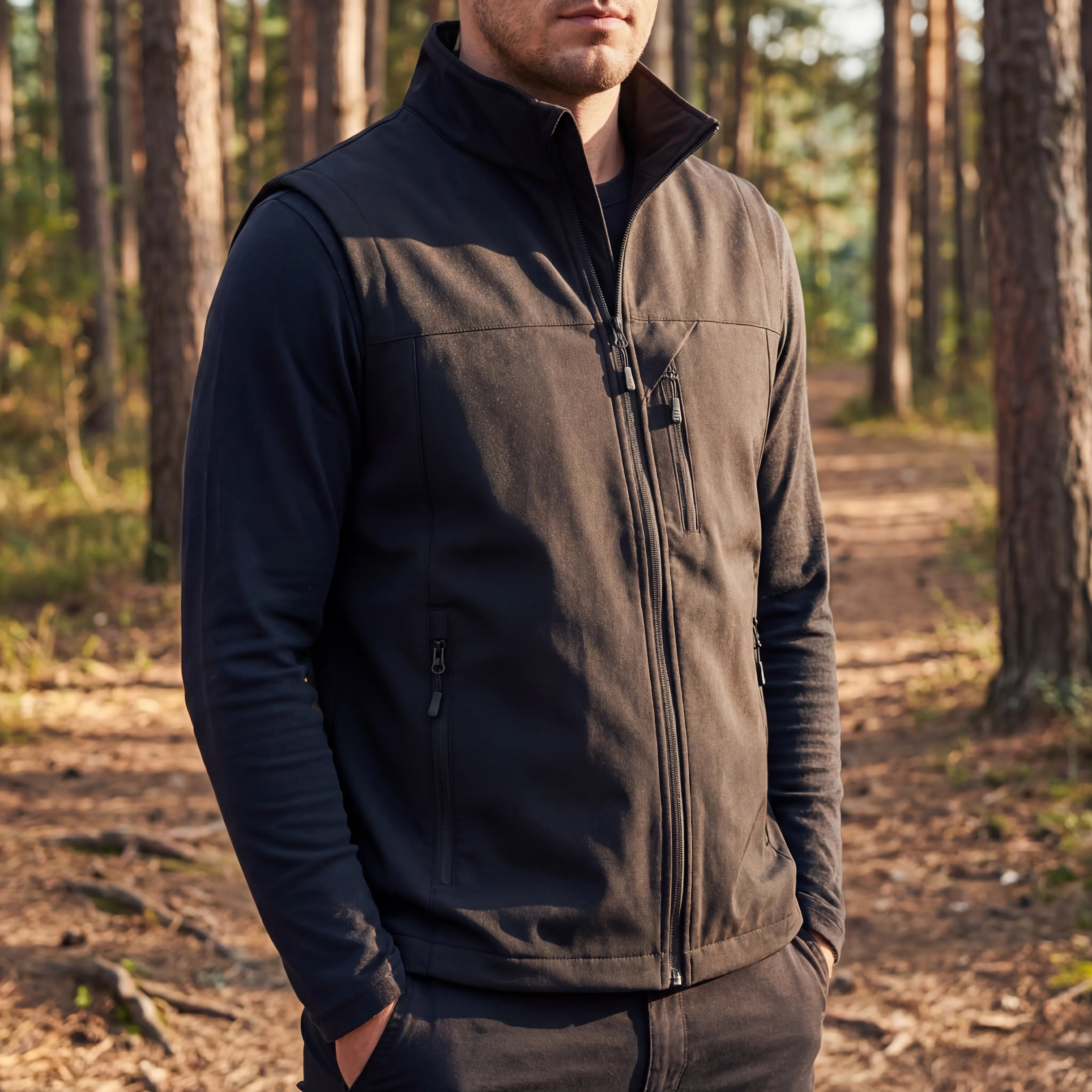 Gilet sans manches pour homme | Gilet d'extérieur léger et respirant