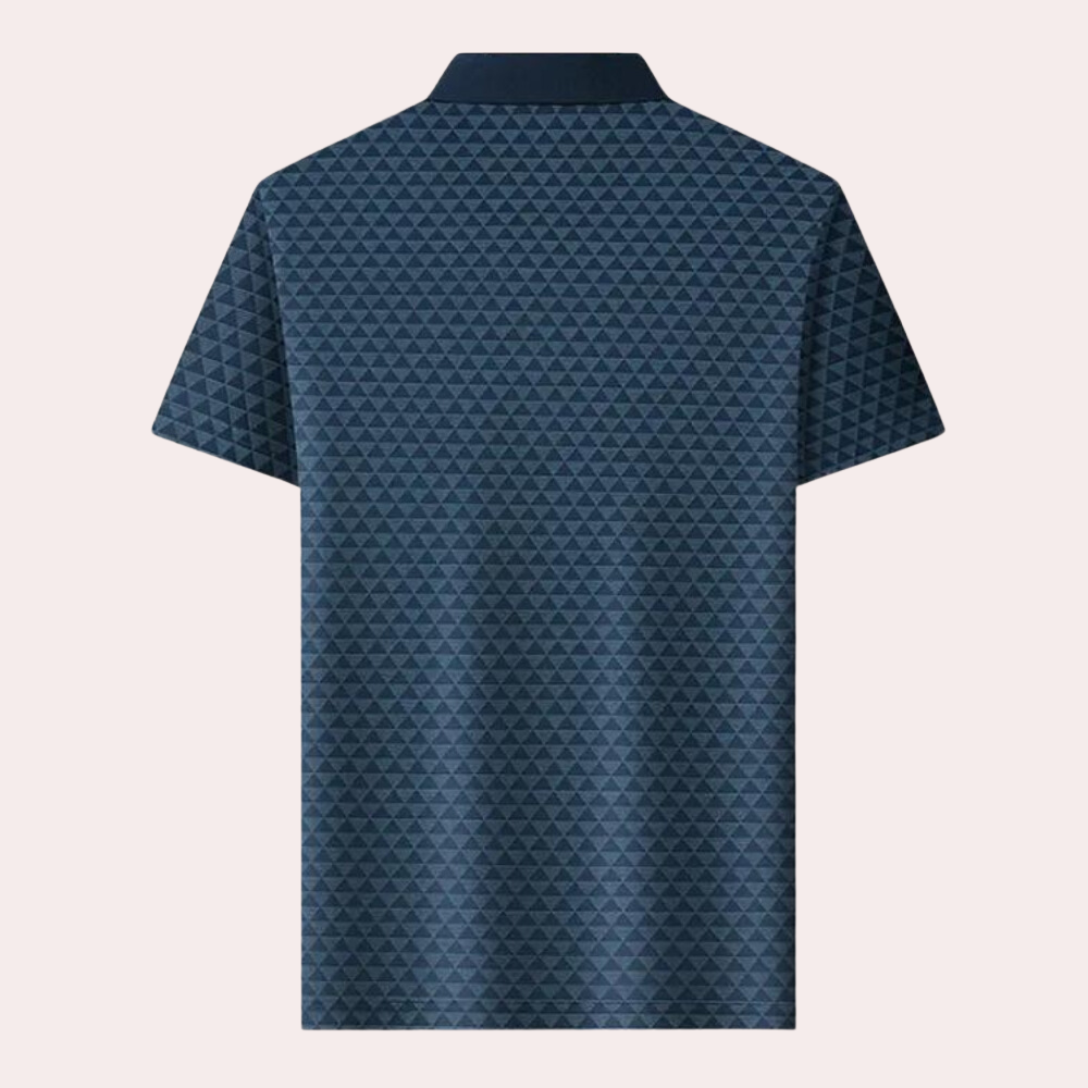 Mads | Åndbar polo med geometrisk mønster-3