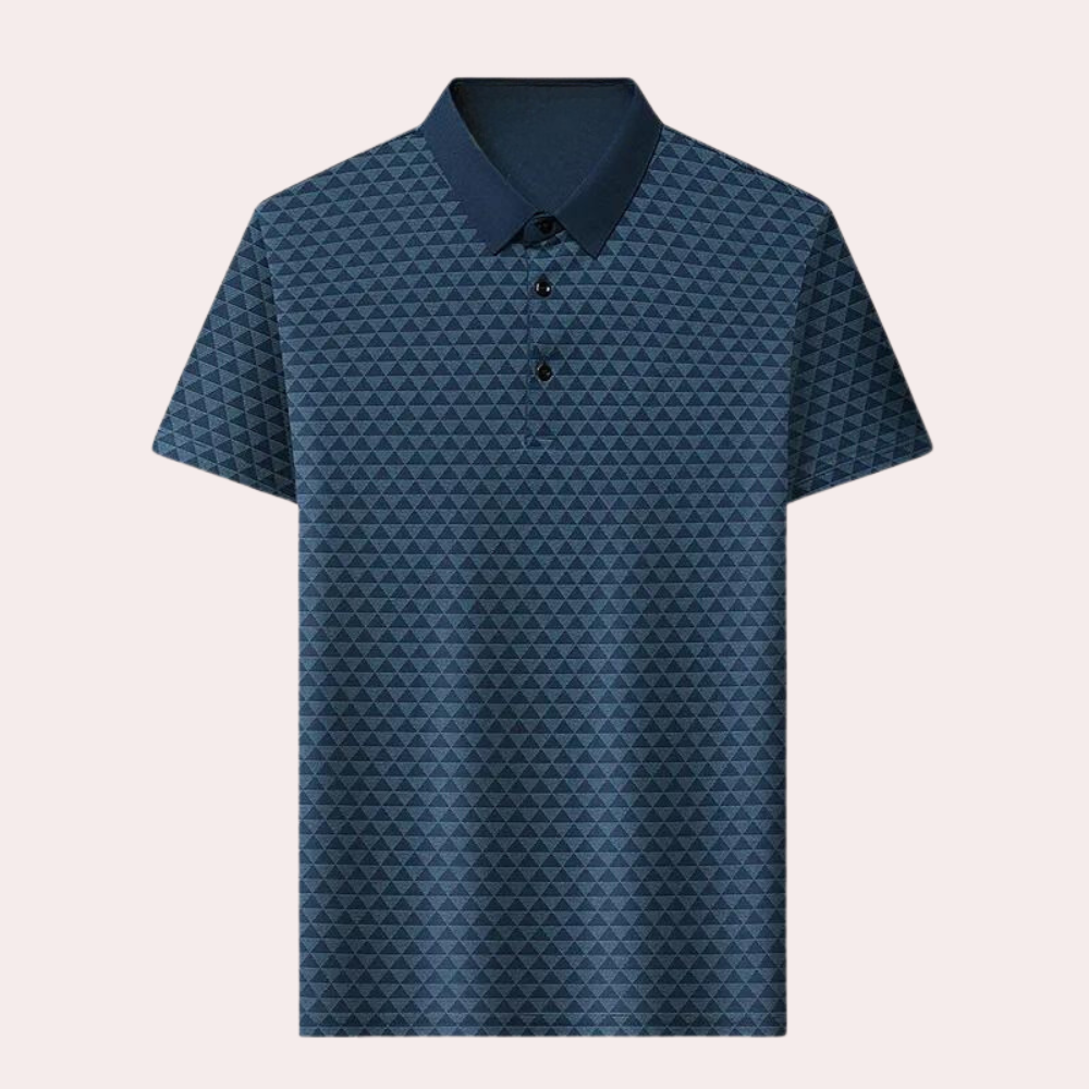 Mads | Åndbar polo med geometrisk mønster-2